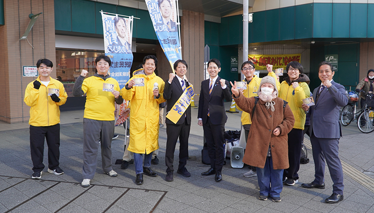 街頭演説会＠高幡不動駅